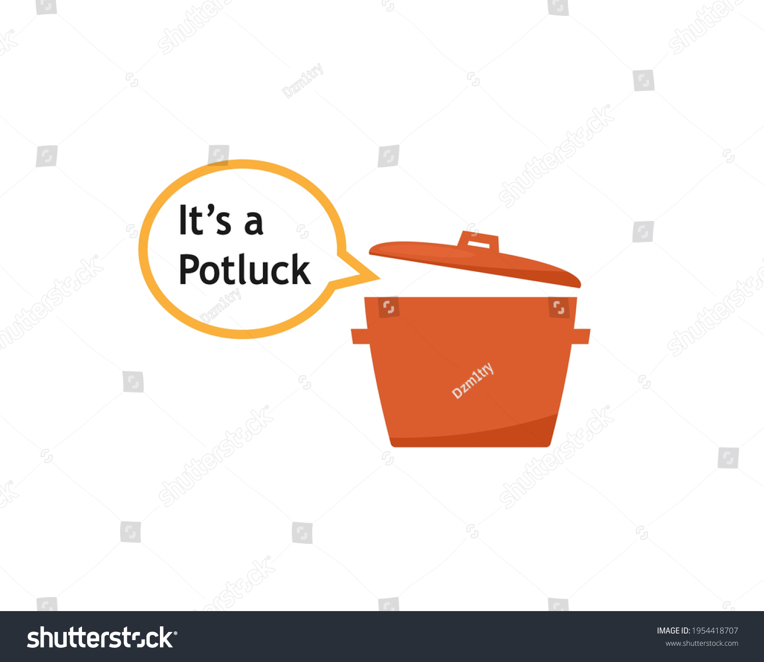 Potluck Speech Bubble Icon Clipart Image Stock Vector (Royalty Free ...