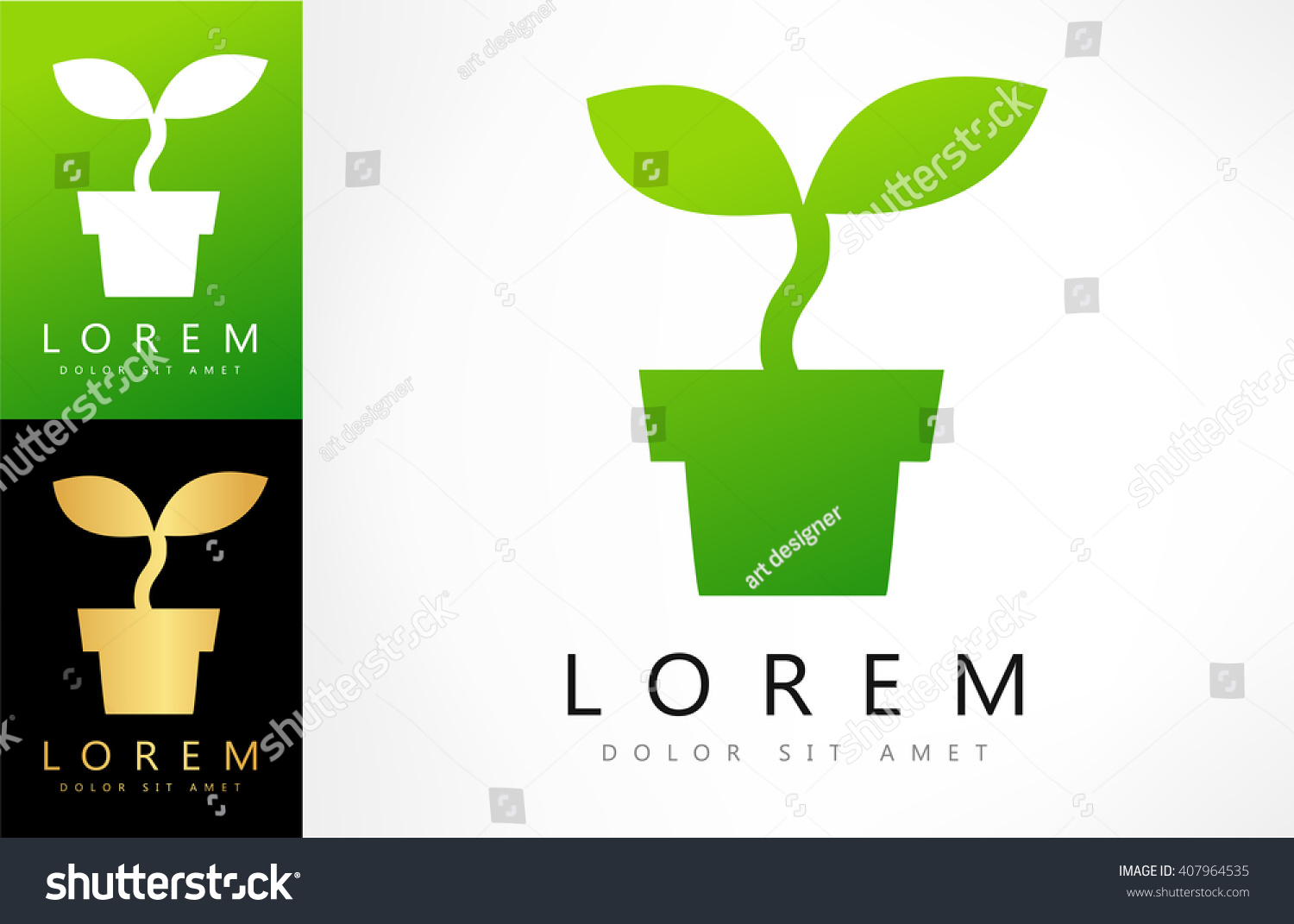 Potted Plant Logo Vector Stock Vector Royalty Free 407964535