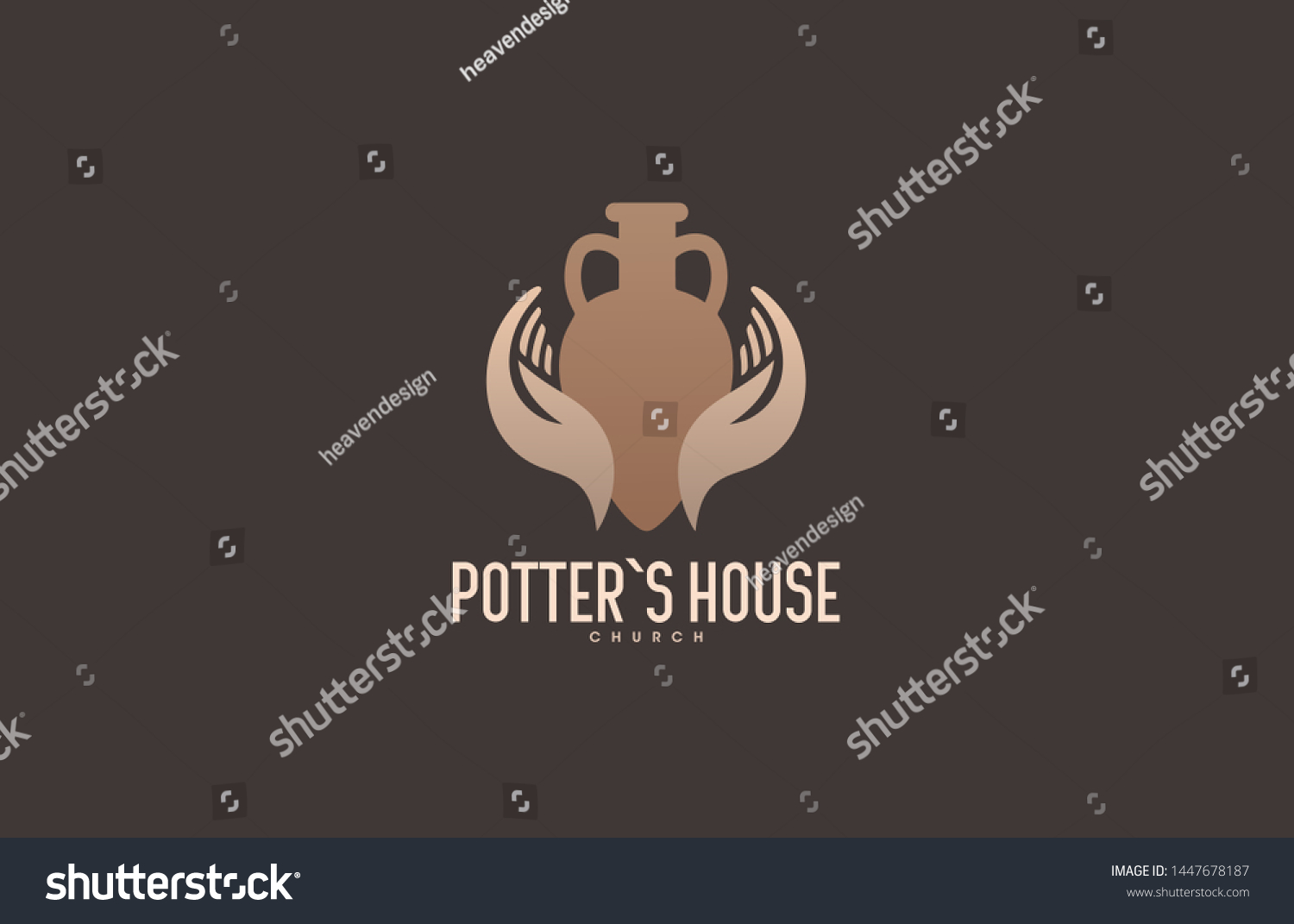 Potters House Church Logo Hands Stock Vector Royalty Free 1447678187