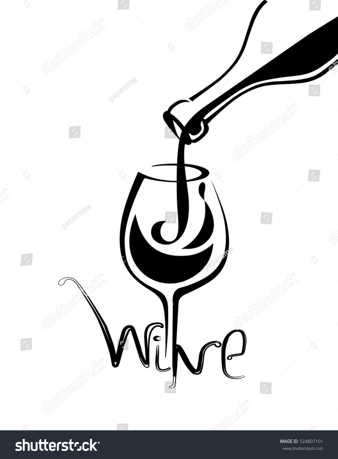 Pouring Wine Concept Vector Illustration Stock Vector (Royalty Free ...