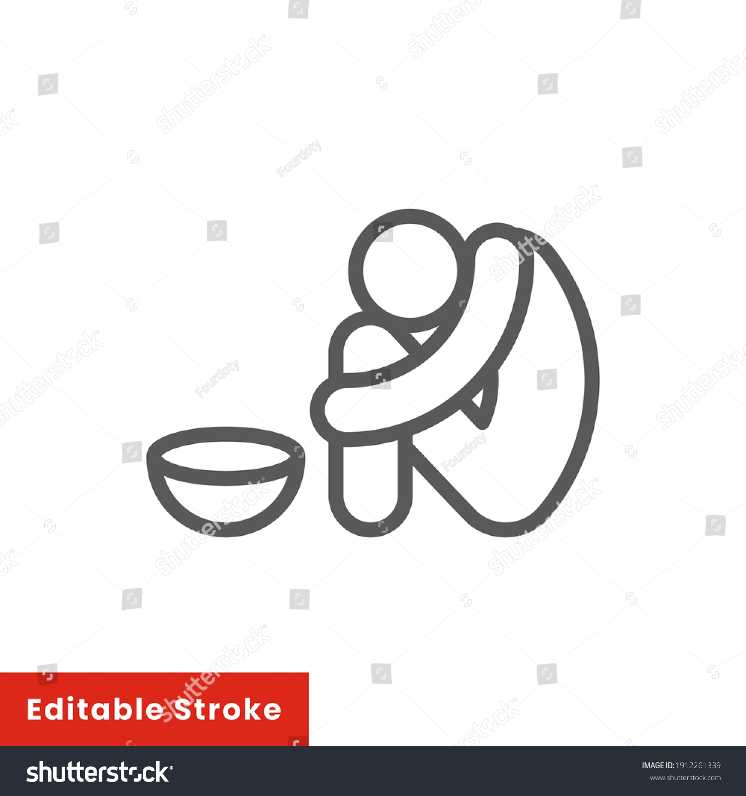 Poverty Line Icon Simple Outline Style Stock Vector (Royalty Free ...