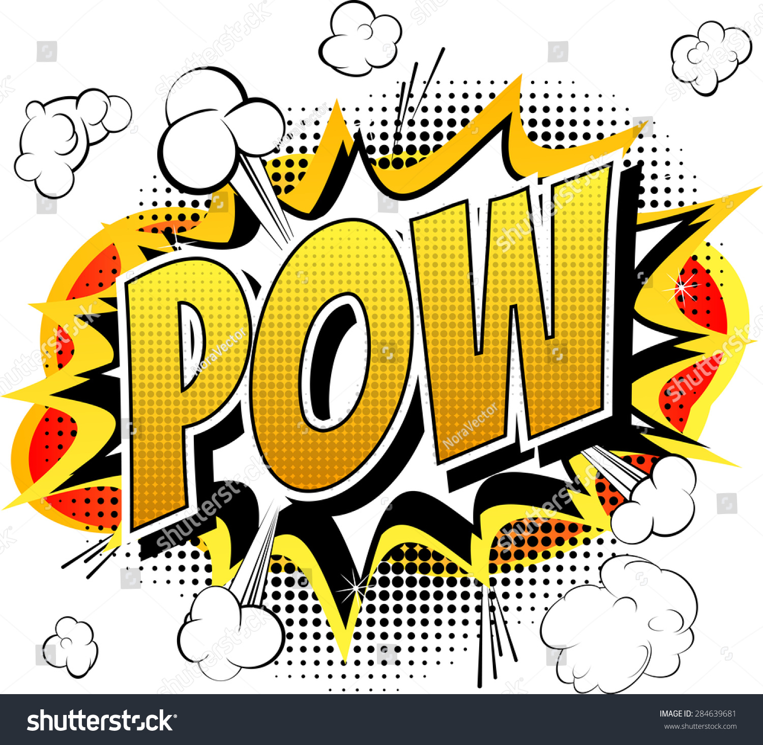 Pow Comic Book Cartoon Expression Isolated Stock Vector Royalty Free 284639681