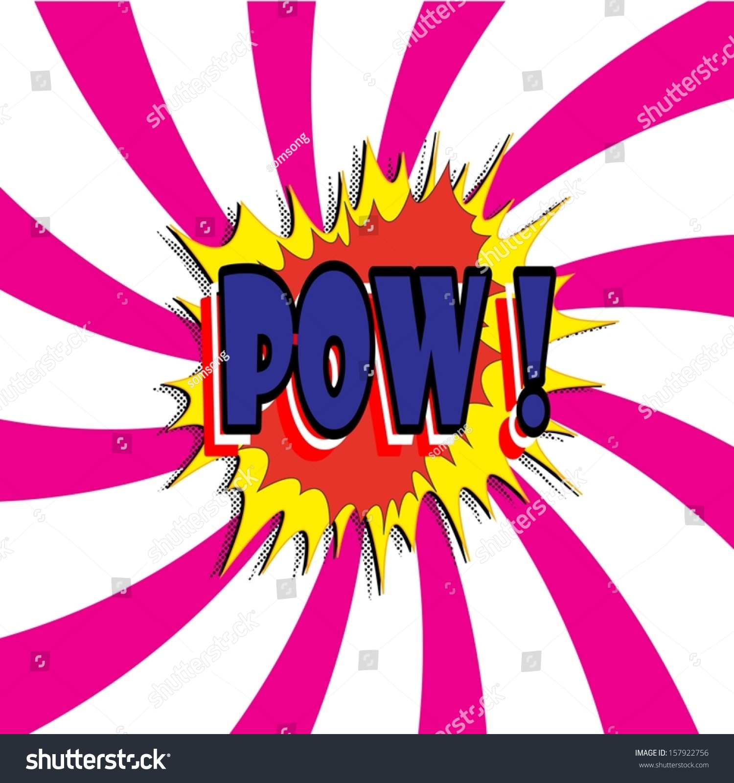 Pow Comic Book Explosion Vector Illustration Stock Vector (Royalty Free ...