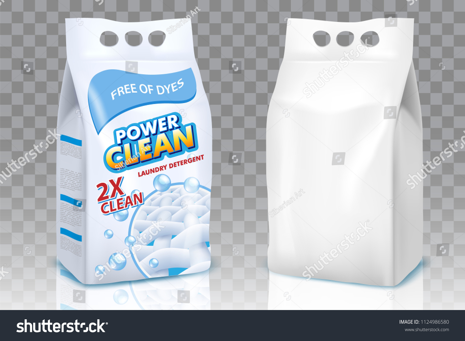 Powder Laundry Detergent Packaging Mockup Set Stock Vector Royalty Free 1124986580