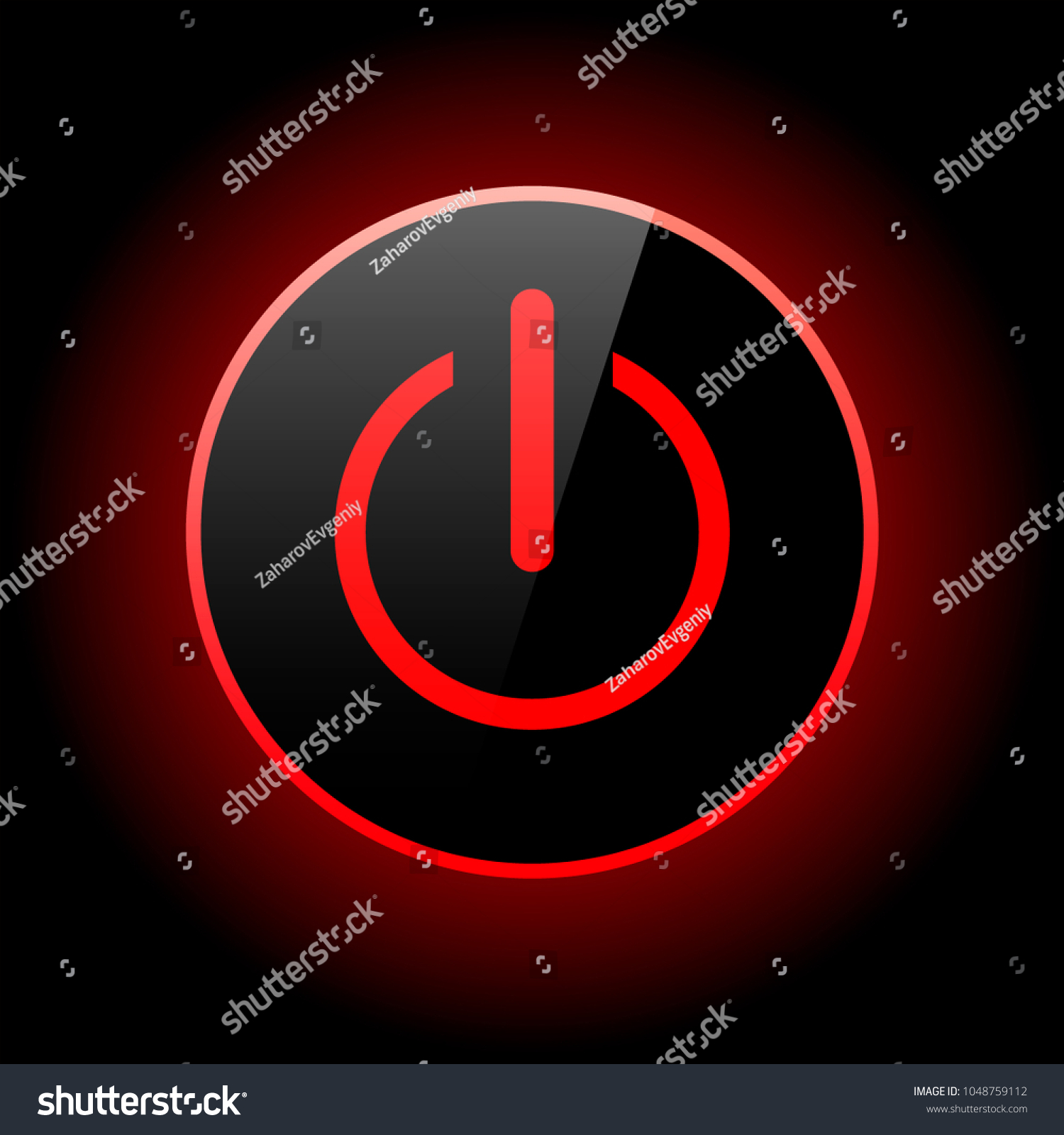 Power Button Red Icon On Off Stock Vector (Royalty Free) 1048759112