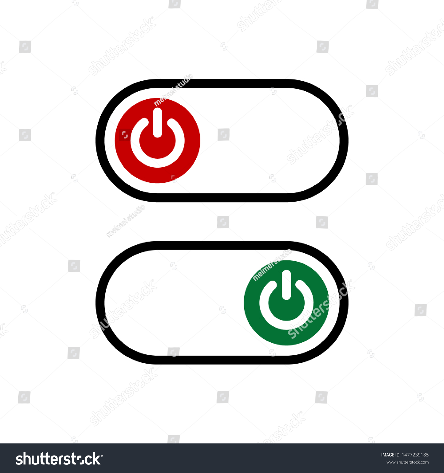 Power Button Swich Turn On Off Stock Vector (Royalty Free) 1477239185 ...