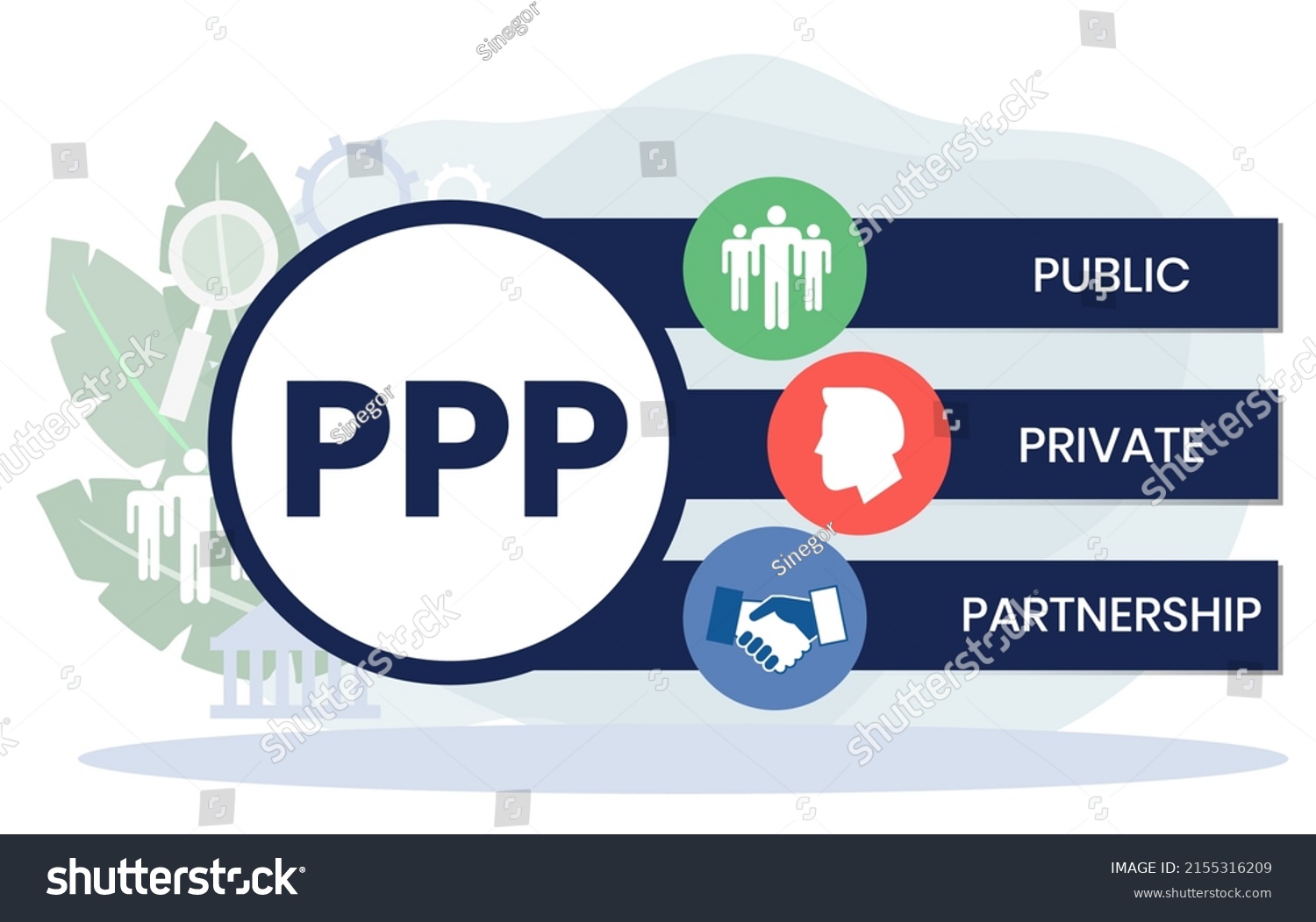 Ppp Publicprivate Partnership Acronym Business Concept Stock Vector ...