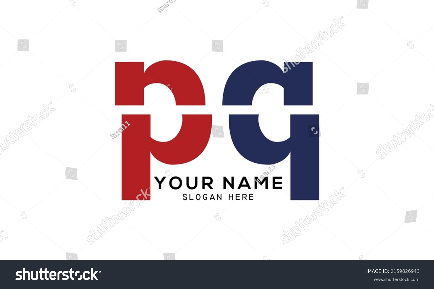 Pq Logo Design Template Vector Graphic Stock Vector (Royalty Free ...