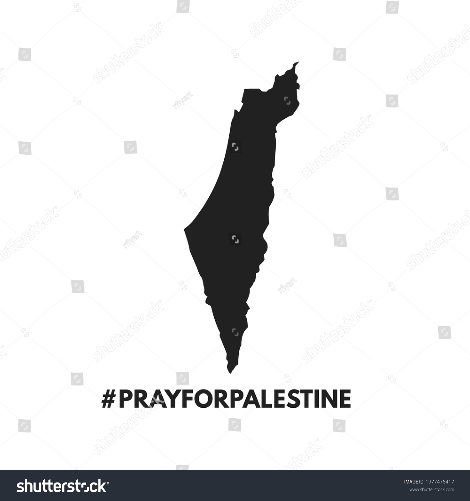 Pray Palestine Illustration Using Map Palestine Stock Vector Royalty