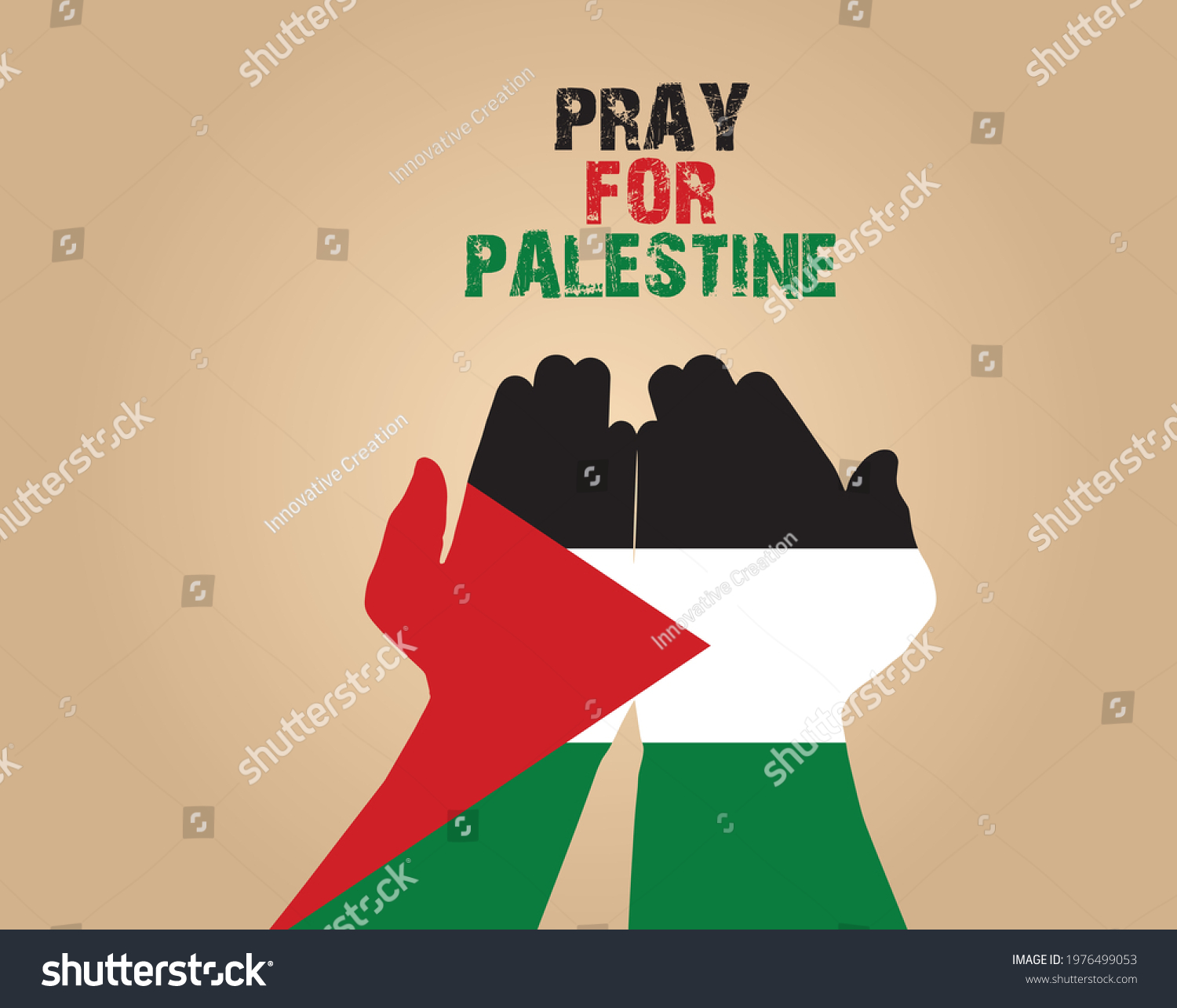 Pray Palestine Vector Illustration Background Free Stock Vector