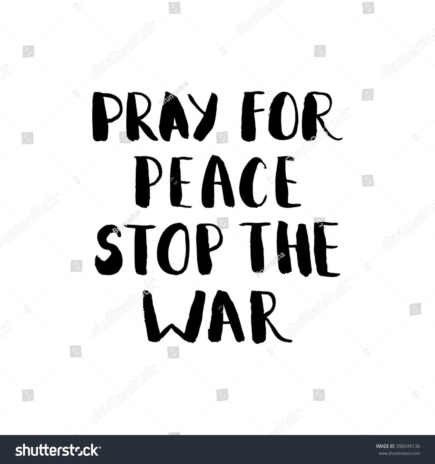 Pray for peace stop the war Lettering design for posters t shirts
