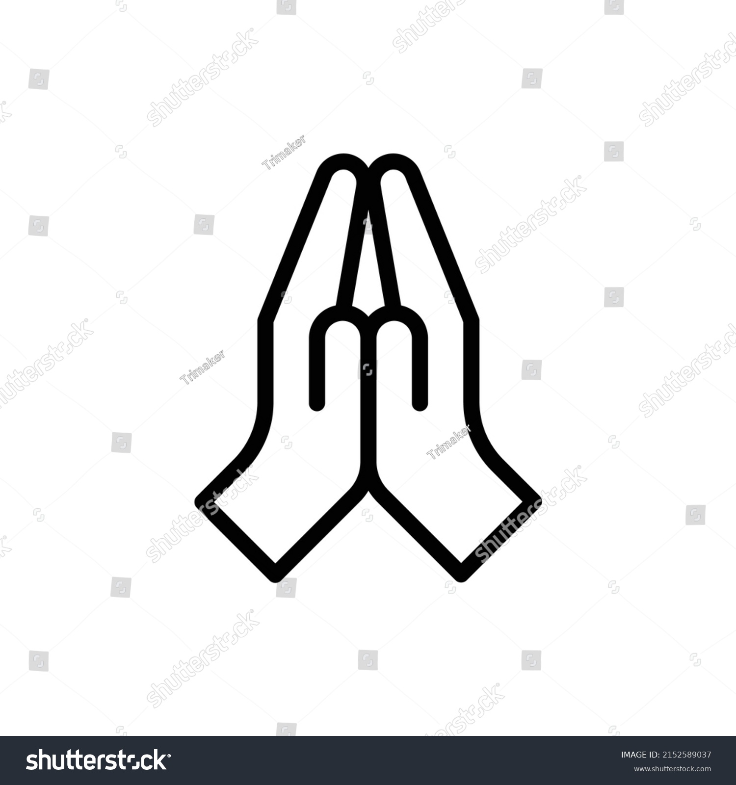 Pray Icon Line Art Style Design Stock Vector (Royalty Free) 2152589037 ...