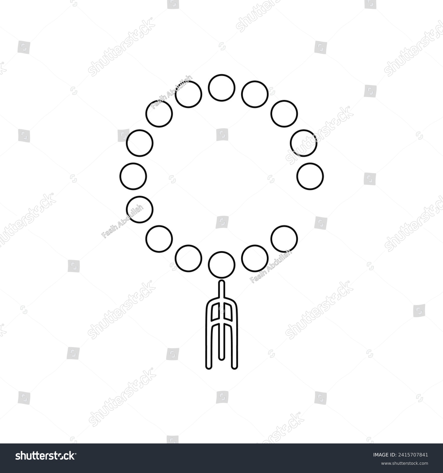 SVG of Prayer breads or tasbih or tasbeeh islamic rosary outline icon in trendy style. Ramadan graphic resources for many purposes. svg