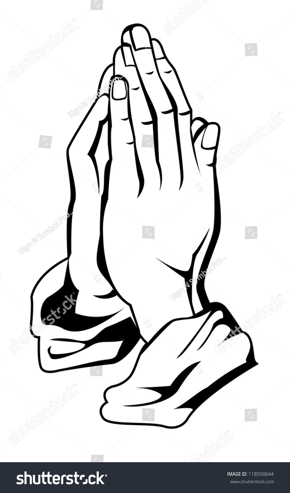 Prayer Hand Stock Vector Illustration 118550644 : Shutterstock