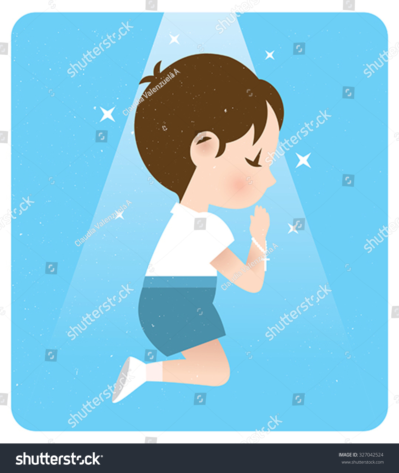 Download Praying Boy Stock Vector Illustration 327042524 : Shutterstock
