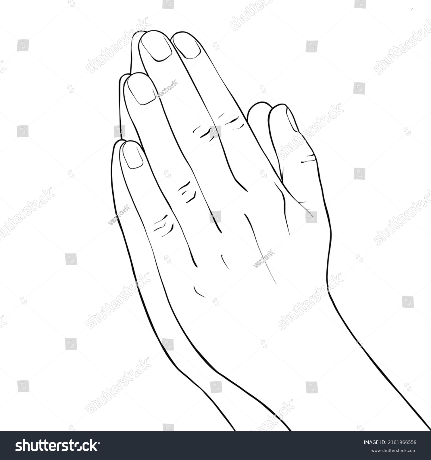 Praying Hands Isolated On White Background Stock Vector (Royalty Free ...