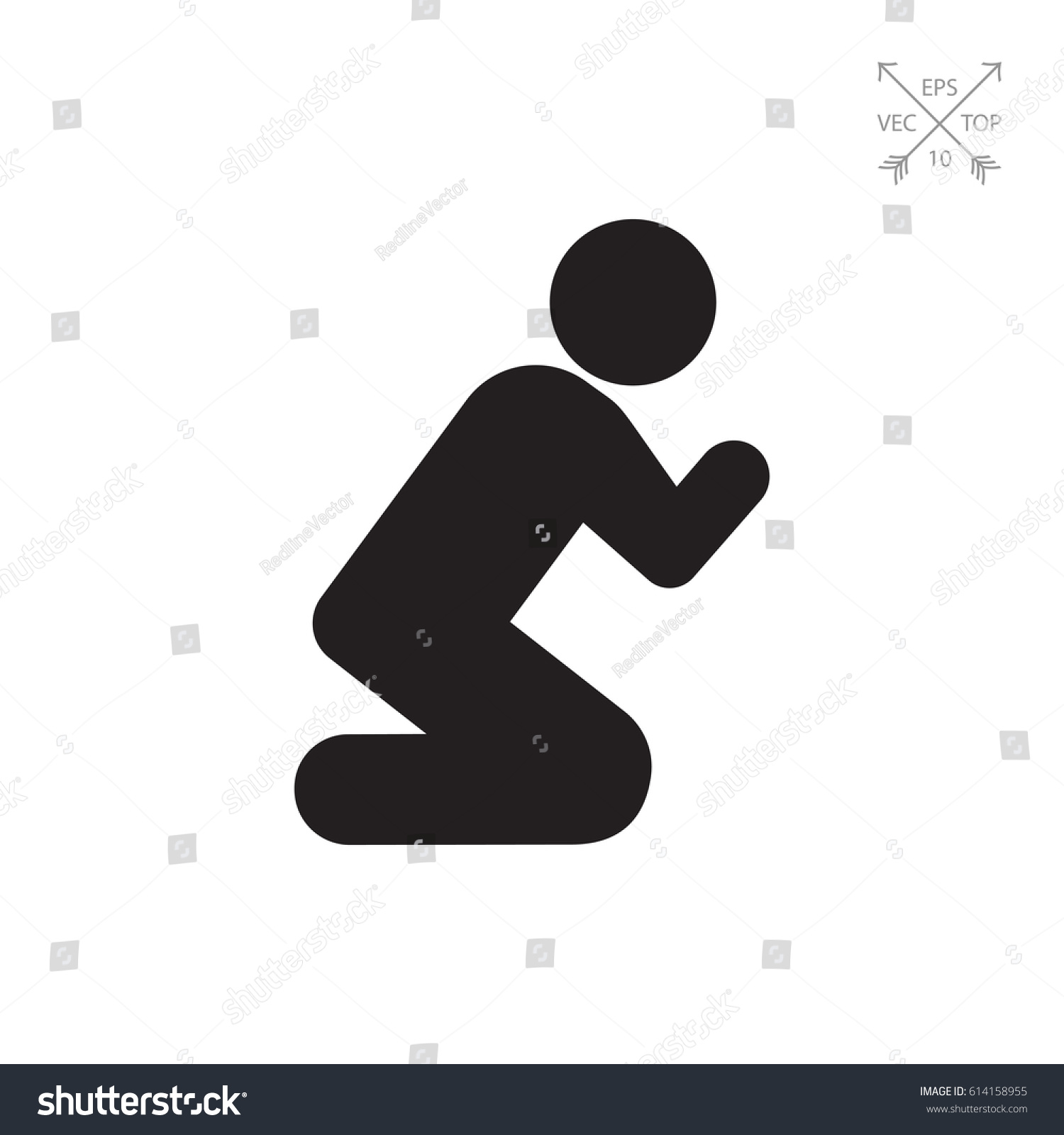 Praying Man Icon Stock Vector (Royalty Free) 614158955 | Shutterstock