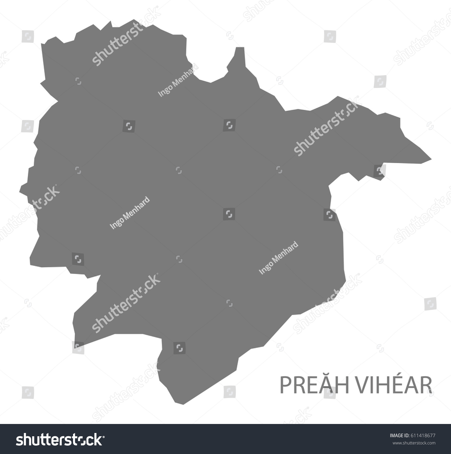 Preah Vihear Province Map Preah Vihear Cambodia Province Map Grey Stock Vector (Royalty Free)  611418677 | Shutterstock