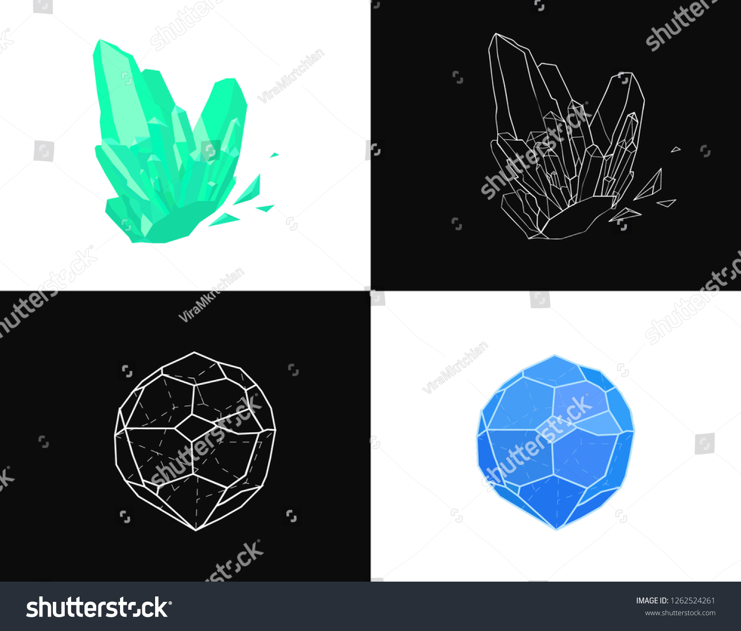 Precious Stones Icons Logo Stock Vector (Royalty Free) 1262524261 ...