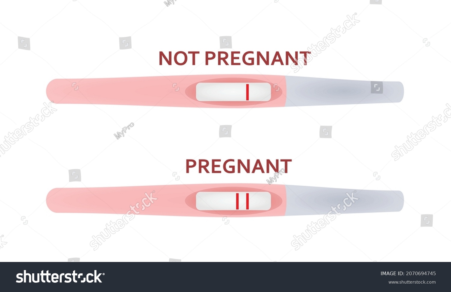 Pregnancy Test Positive Negative Vector Stock Vector (Royalty Free ...