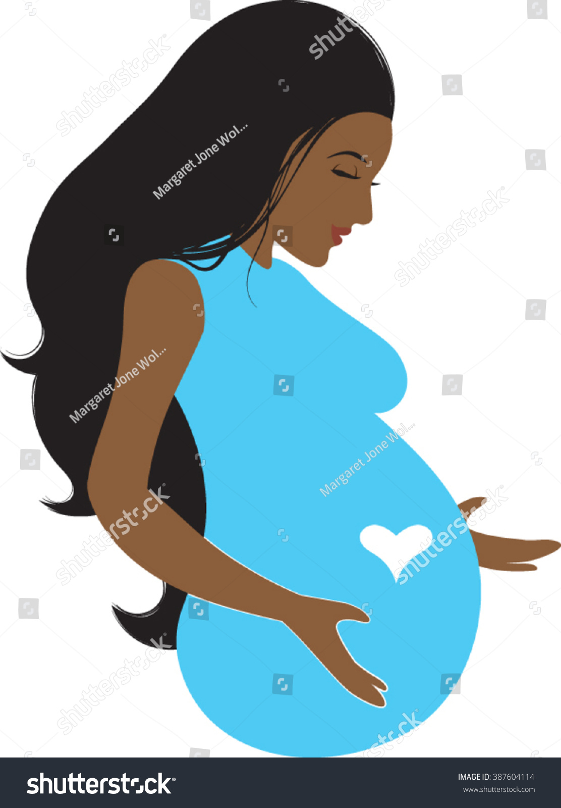 Pregnant Mother Clipart Vector Illustration Stock Vector Royalty Free 387604114