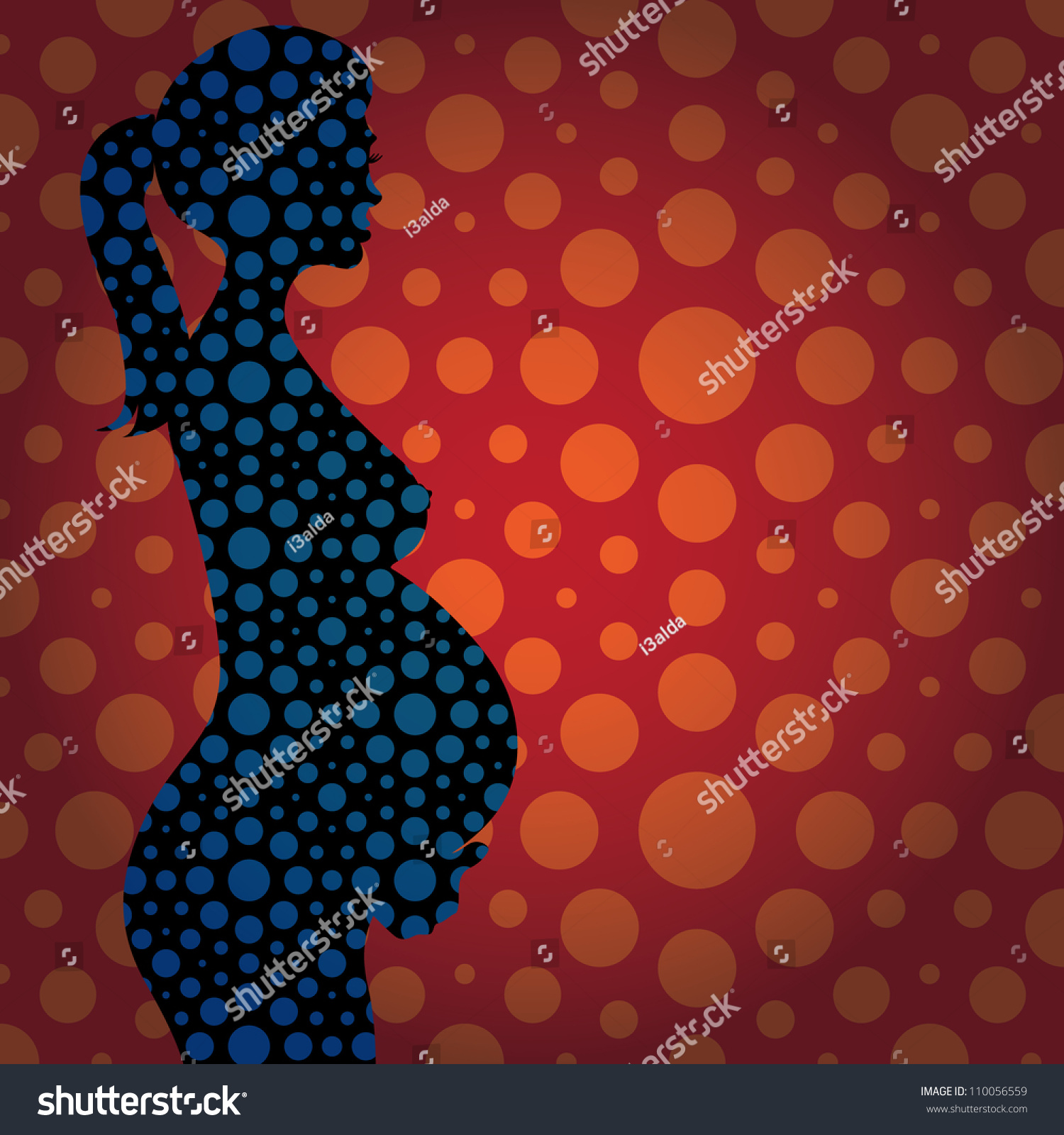 Pregnant Naked Woman Silhouette Illustration Vector De Stock Libre De Regalías 110056559