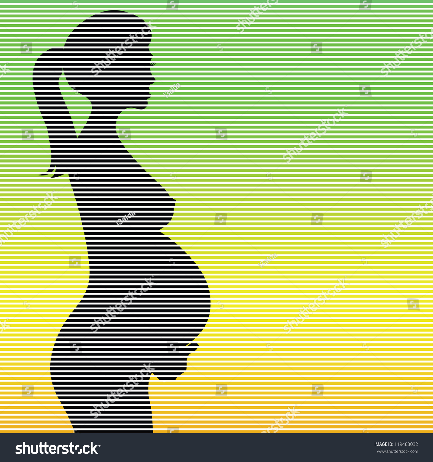 Pregnant Naked Woman Silhouette Illustration Stock Vector Royalty Free 119483032