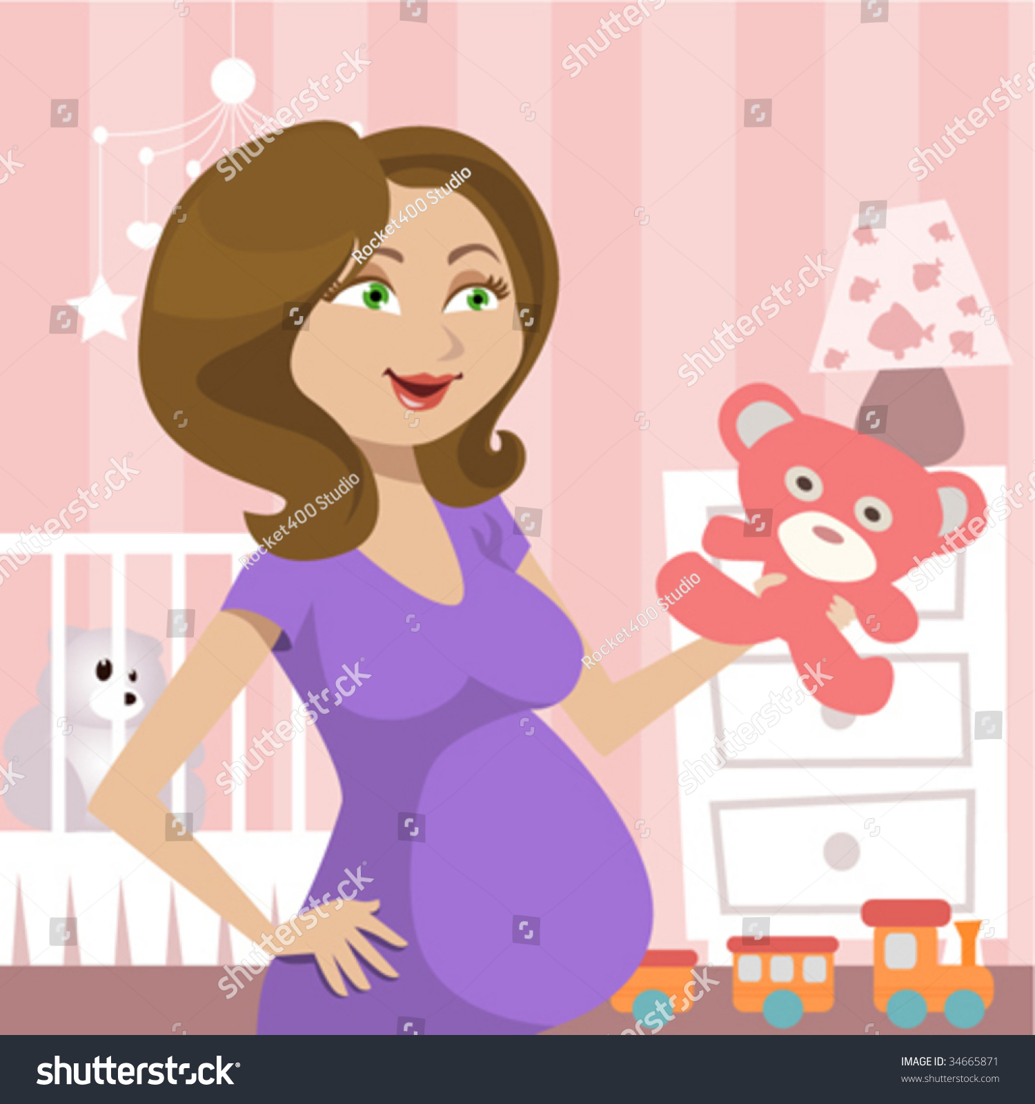 Pregnant Woman Stock Vector 34665871 : Shutterstock