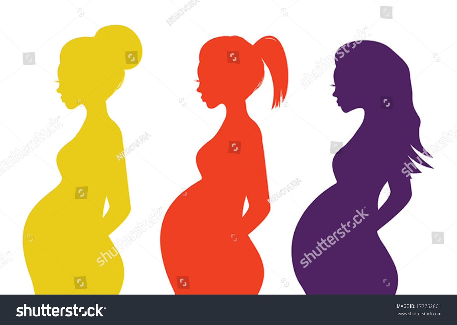 Pregnant Woman Silhouettes Stock Vector 177752861 Shutterstock