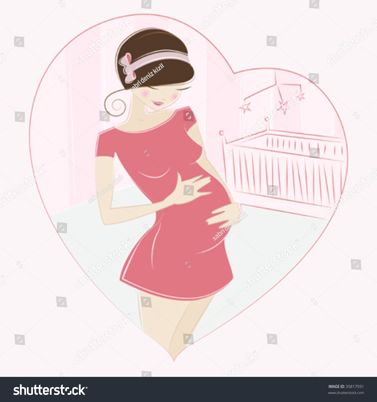 Pregnant Woman Vector Stock Vector 35817931 - Shutterstock