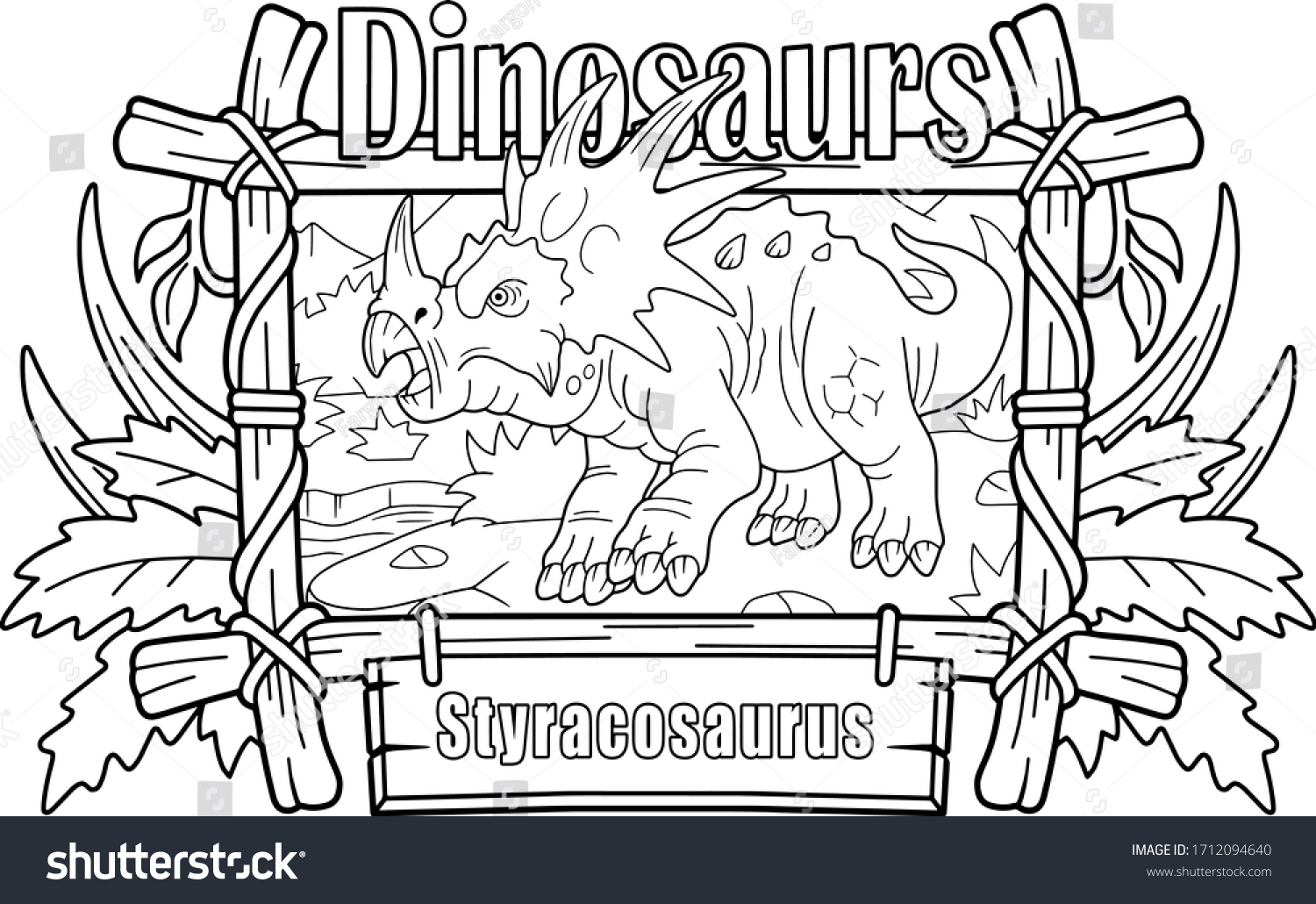 styracosaurus coloring page