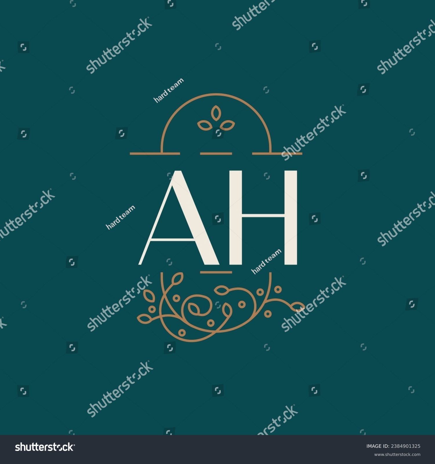 SVG of premium AH logo monogram with gold circle frame. luxury initials design minimal modern typeface. svg