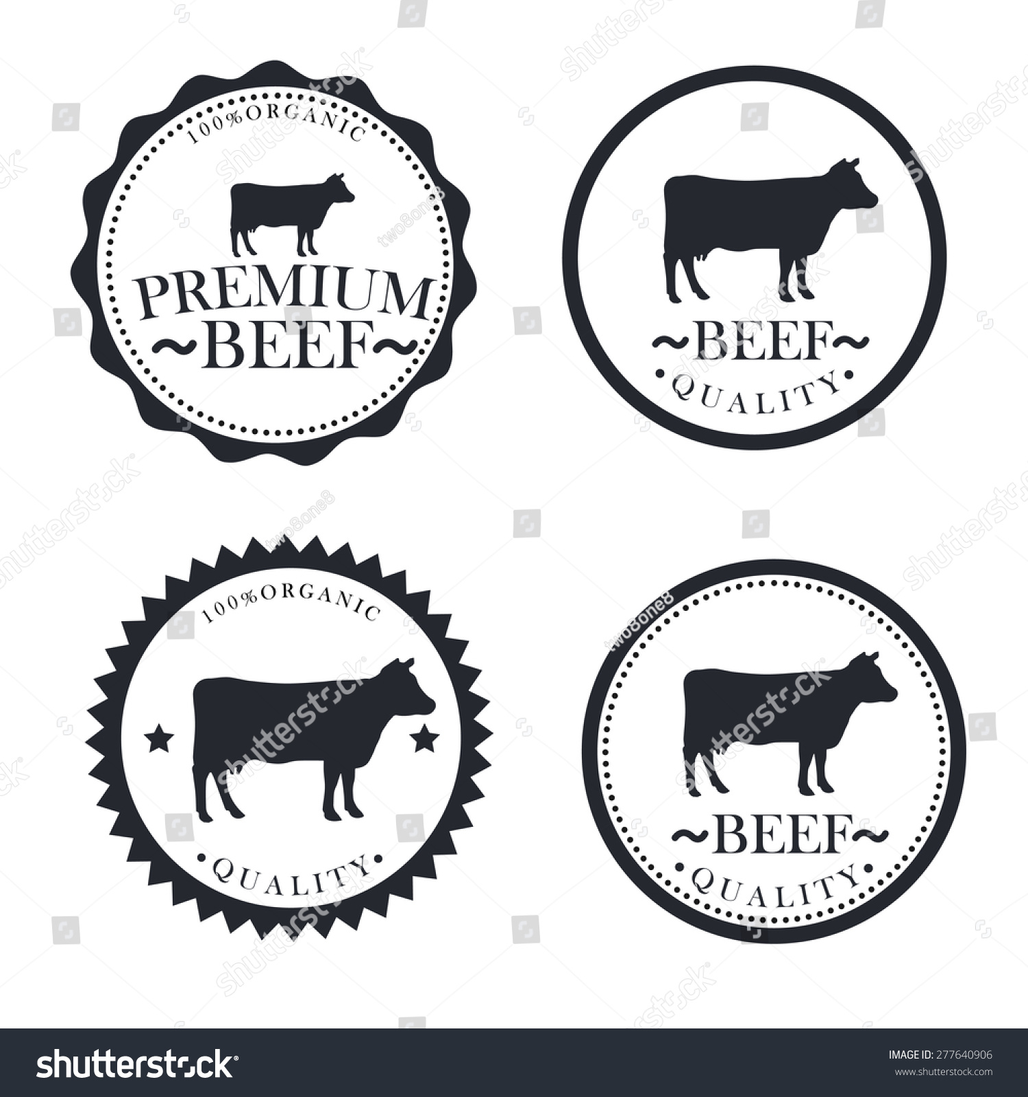 Premium Beef Labels Badges Design Elements Stock Vector 277640906 ...