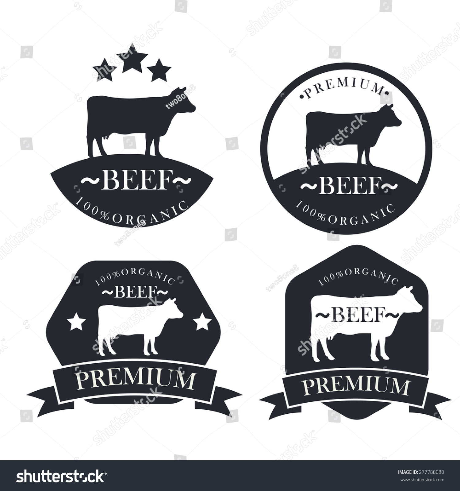 Premium Beef Labels Badges Design Elements Stock Vector 277788080 ...