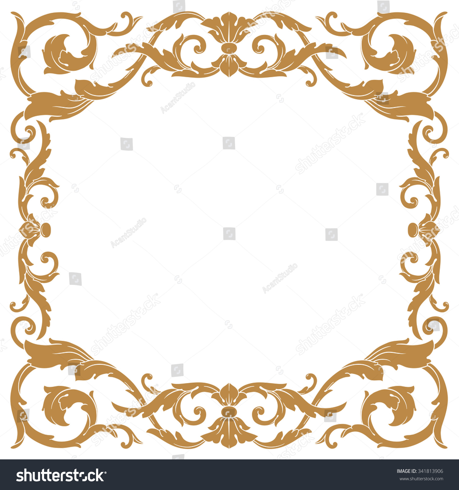 Premium Gold Vintage Baroque Frame Scroll Stock Vector (Royalty Free ...