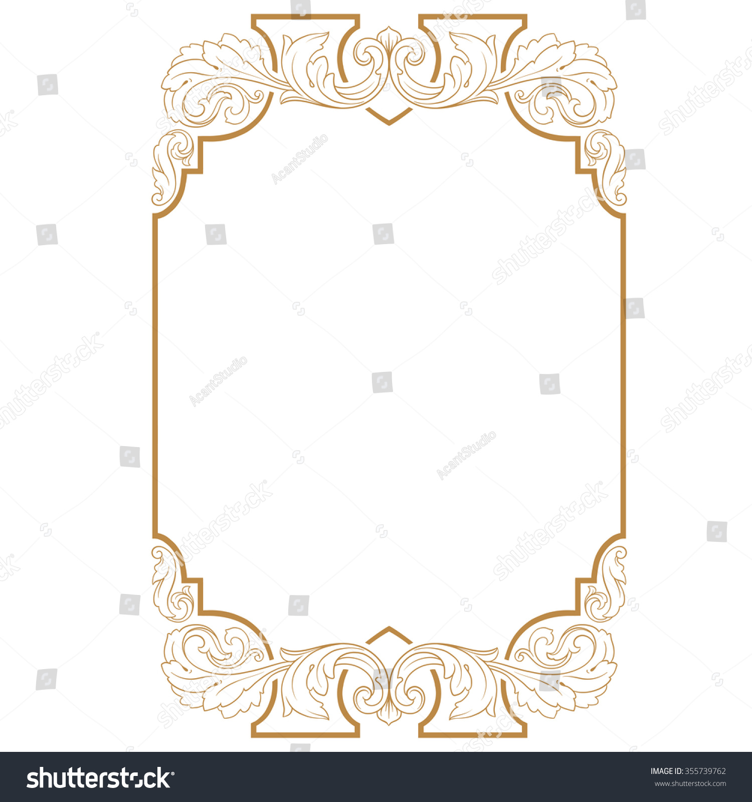 Premium Gold Vintage Baroque Frame Scroll Stock Vector (Royalty Free ...