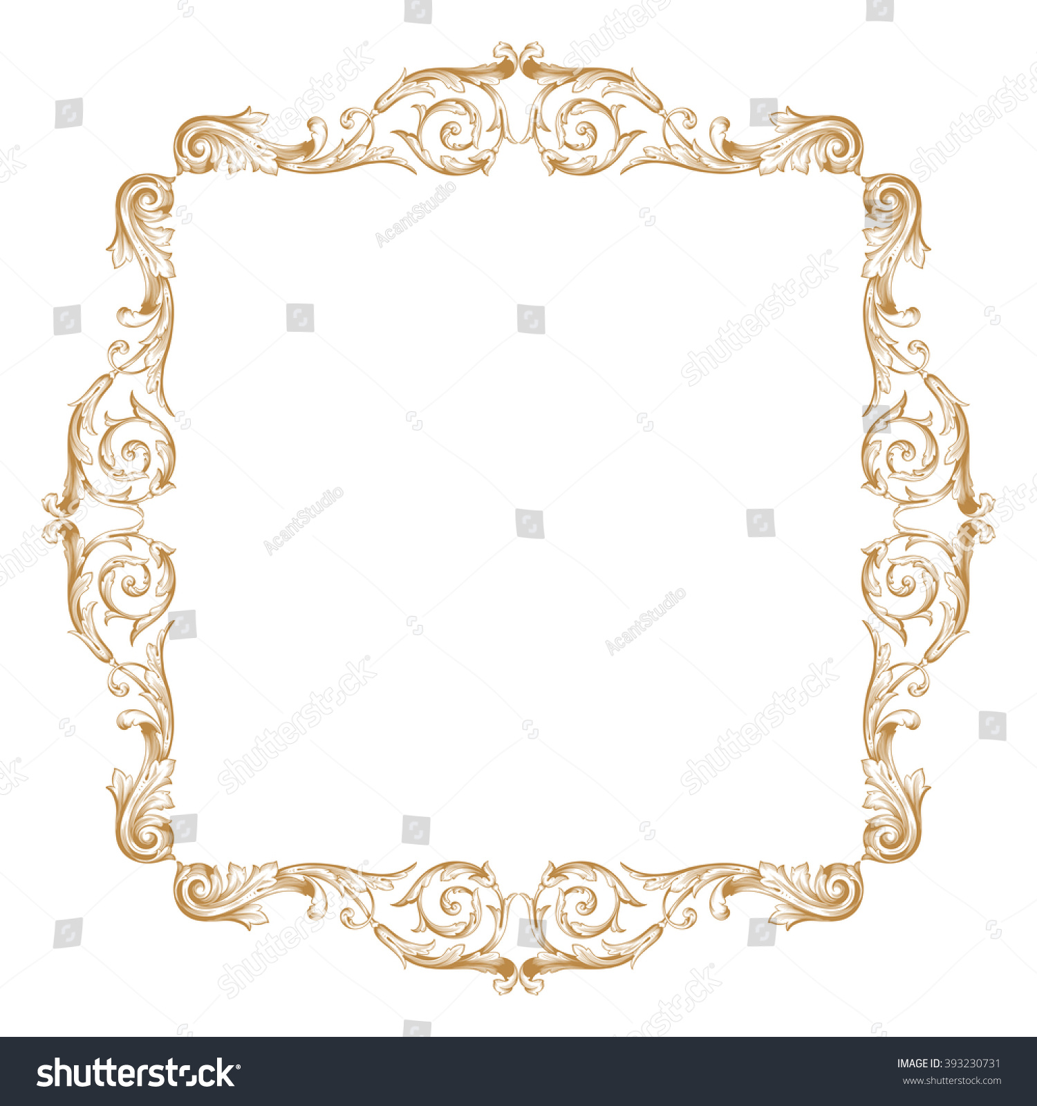 Premium Gold Vintage Baroque Frame Scroll Stock Vector (Royalty Free ...