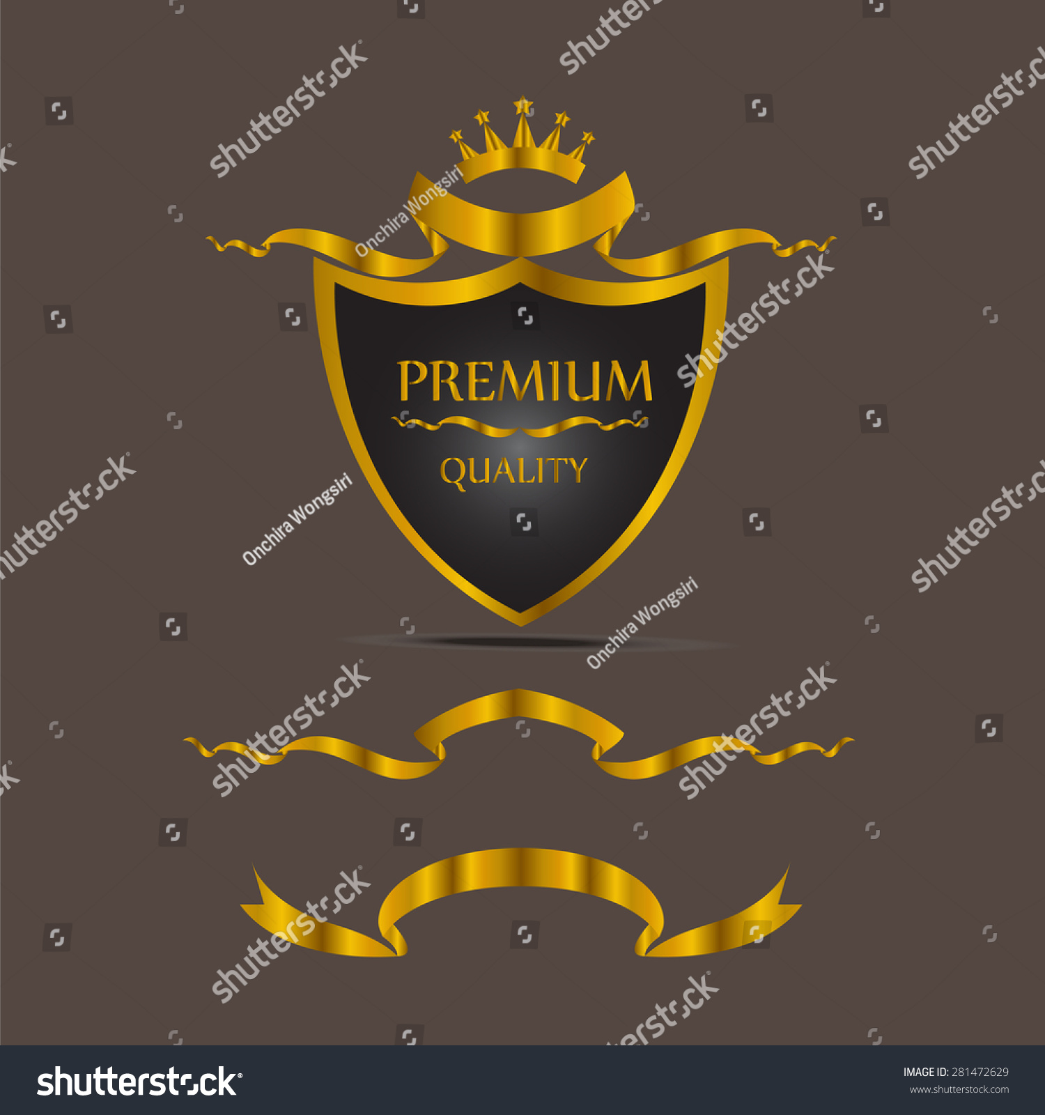 Premium Quality Label Gold Style Vector Stock Vector (Royalty Free ...