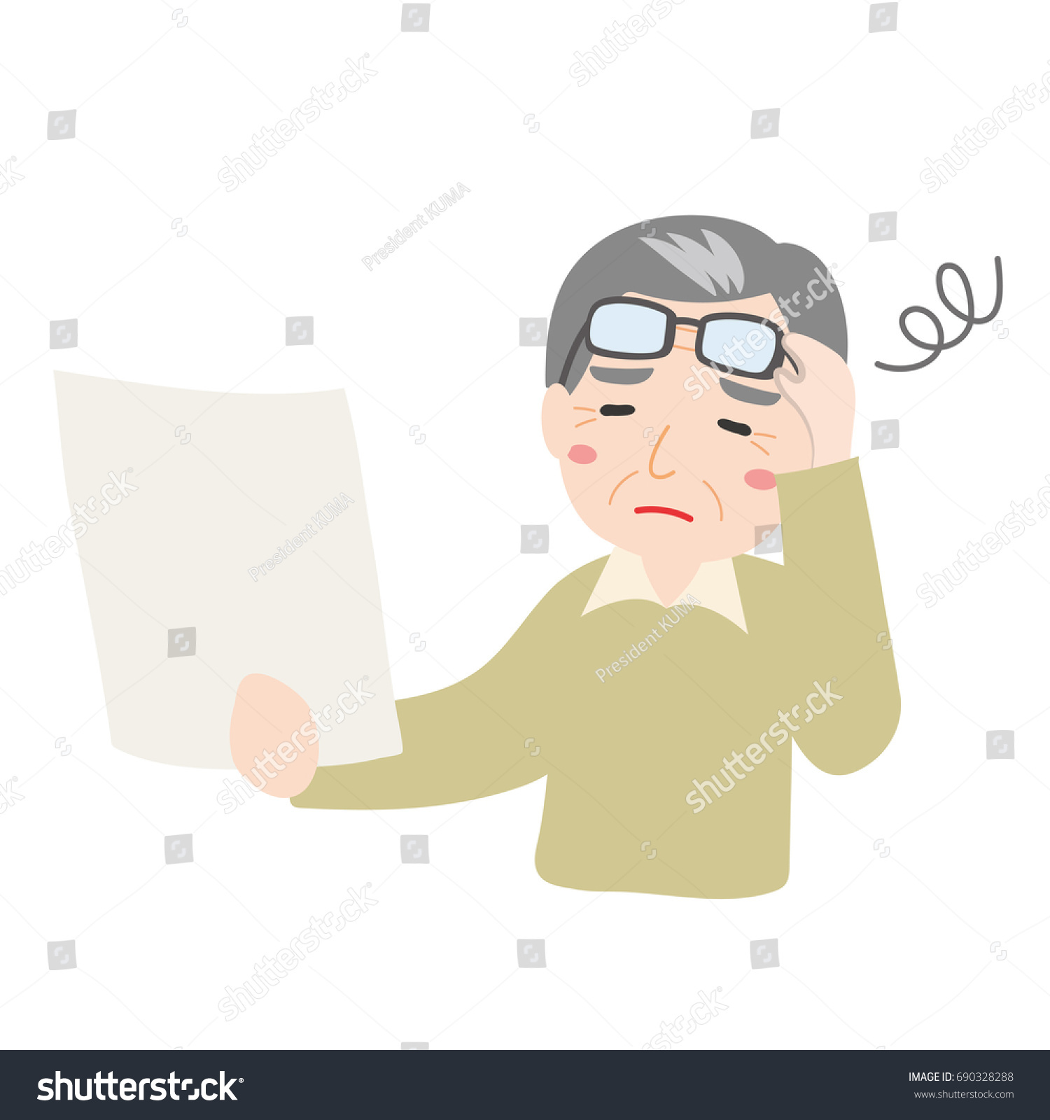 Presbyopic Senior Male Stock Vector Royalty Free 690328288 Shutterstock