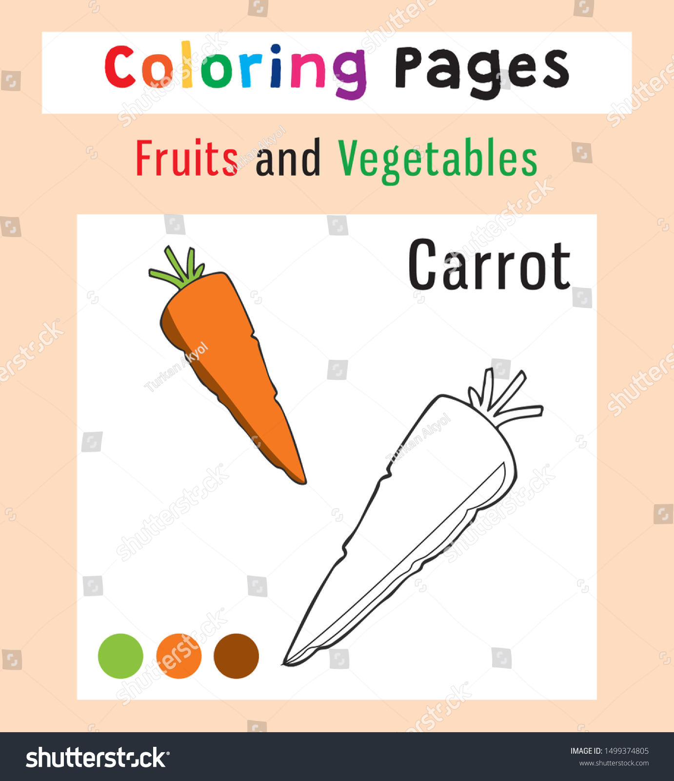 preschool children coloring book pages vegetables stock vector royalty free 1499374805