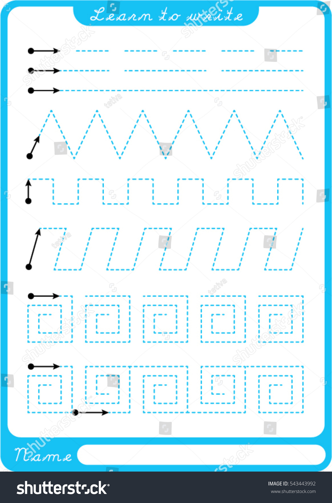 Preschool Worksheet Practicing Fine Motor Skills Stock Vector (Royalty ...