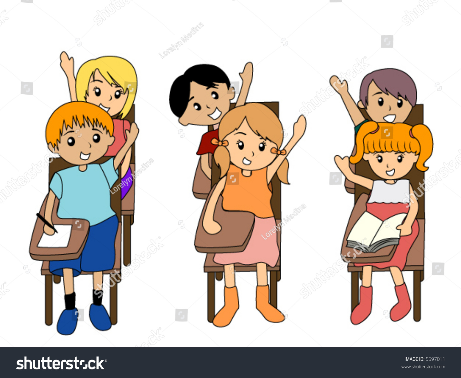 clipart girl raising hand - photo #29