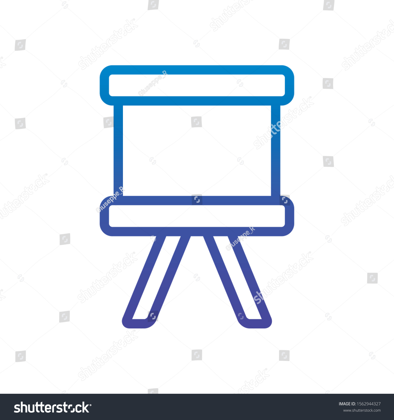 Presentation Board Tripod Office Line Gradient Stock Vector (royalty 