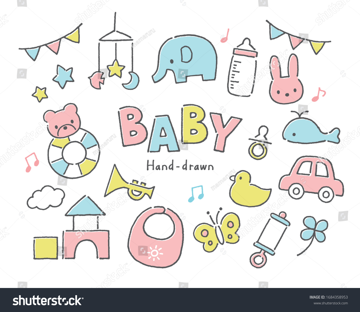 SVG of Pretty baby toys  pastel color svg