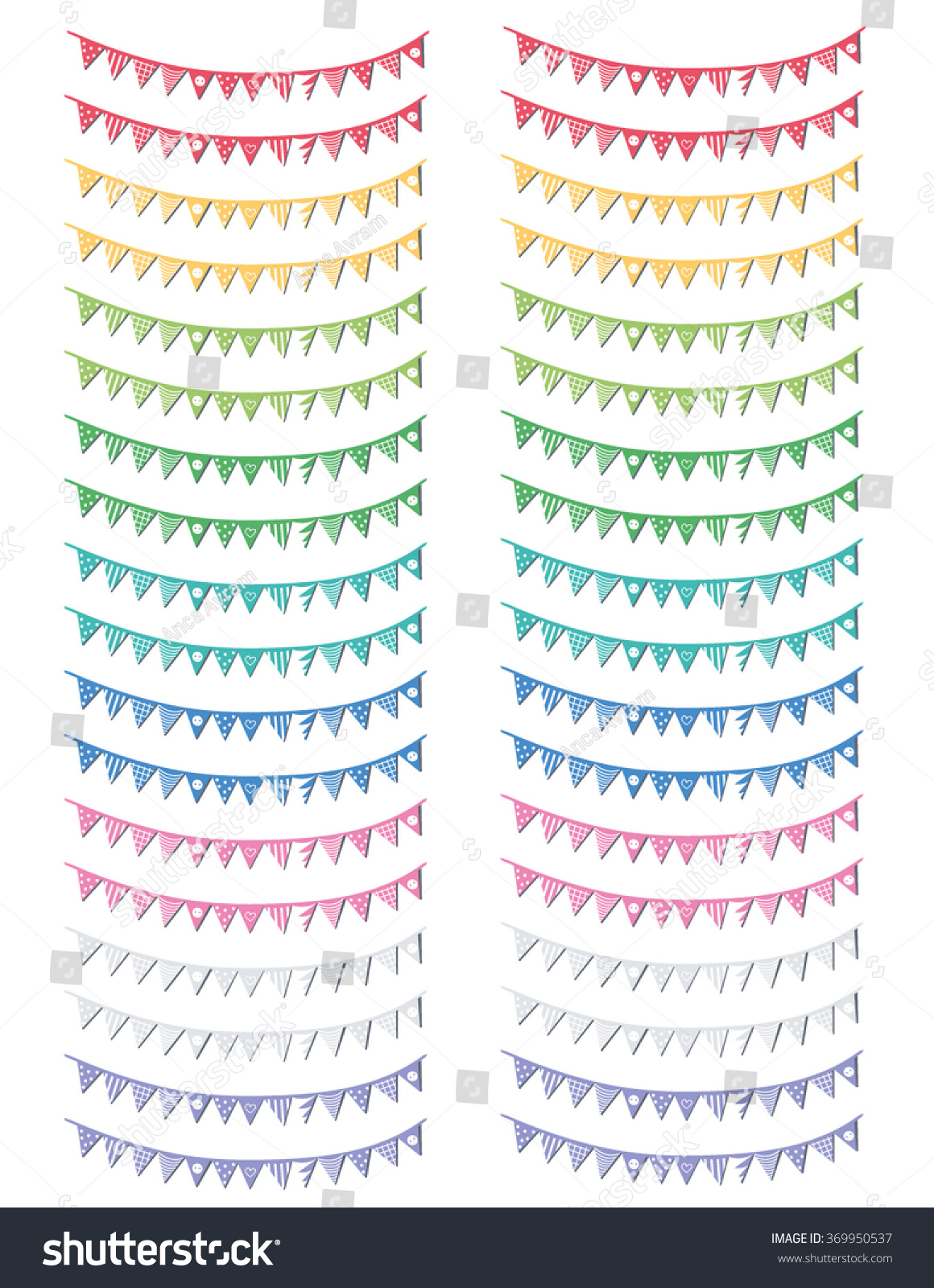 pretty cute printable stickers flags garland stock vector royalty free 369950537 shutterstock