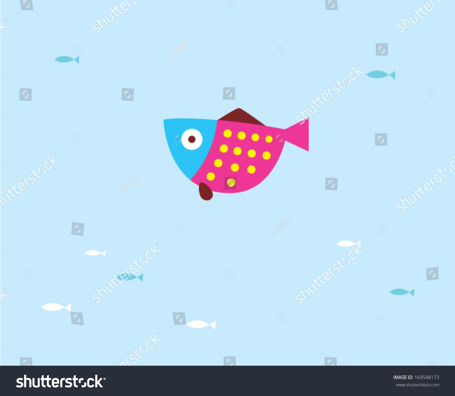 Pretty Fish Wallpaper Stock Vector (Royalty Free) 169548173