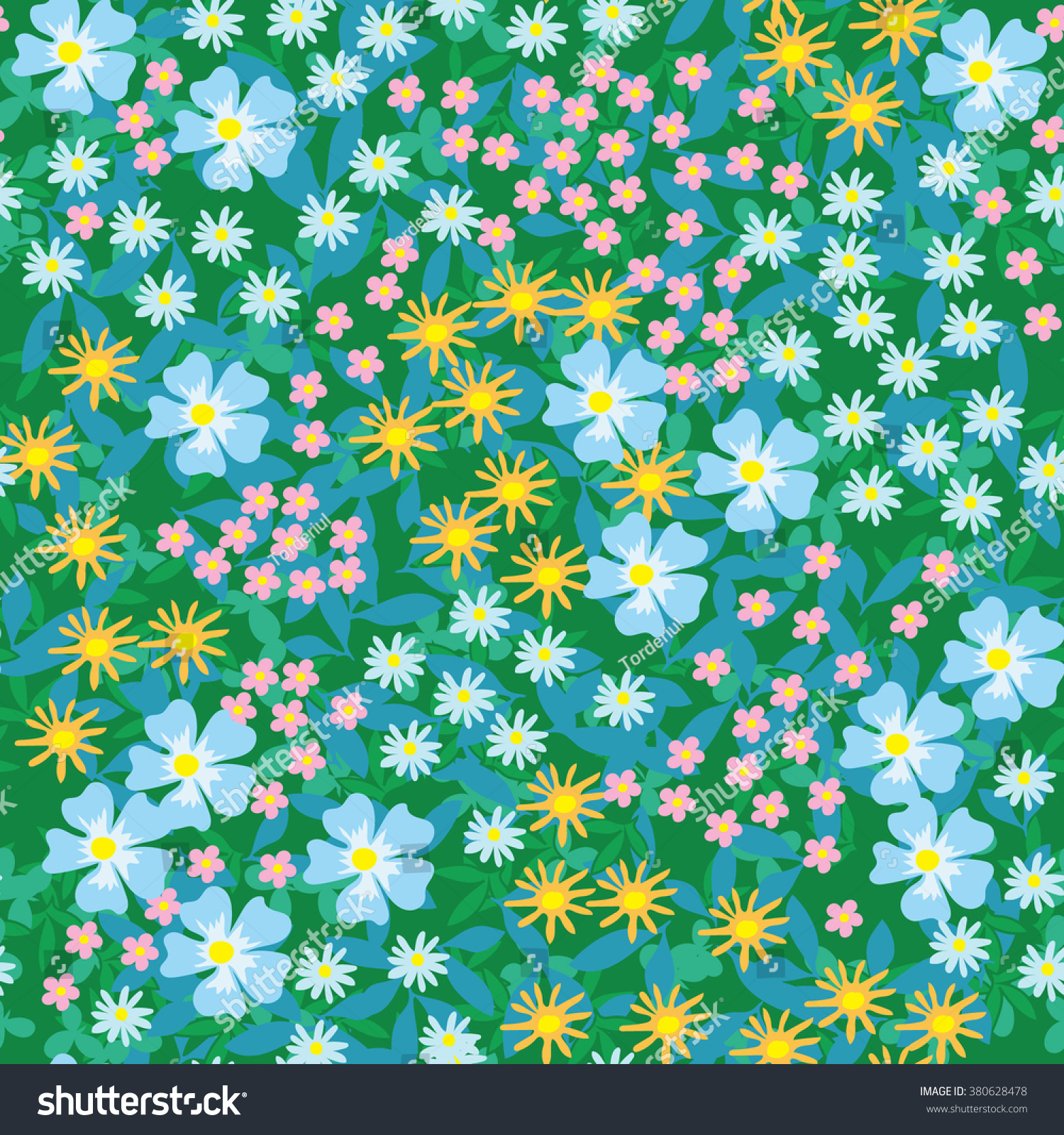 Pretty Flower Vector Pattern Small Flowers Stock Vektorgrafik Lizenzfrei