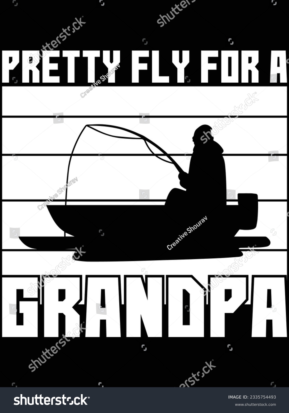 SVG of Pretty fly for a grandpa vector art design, eps file. design file for t-shirt. SVG, EPS cuttable design file svg