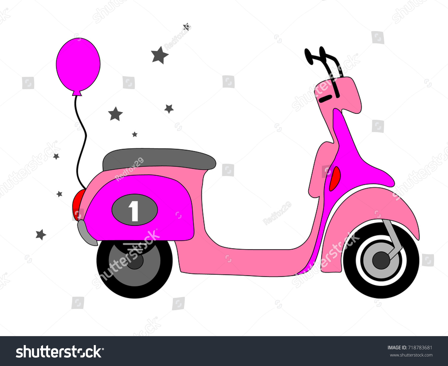 pink moped scooter