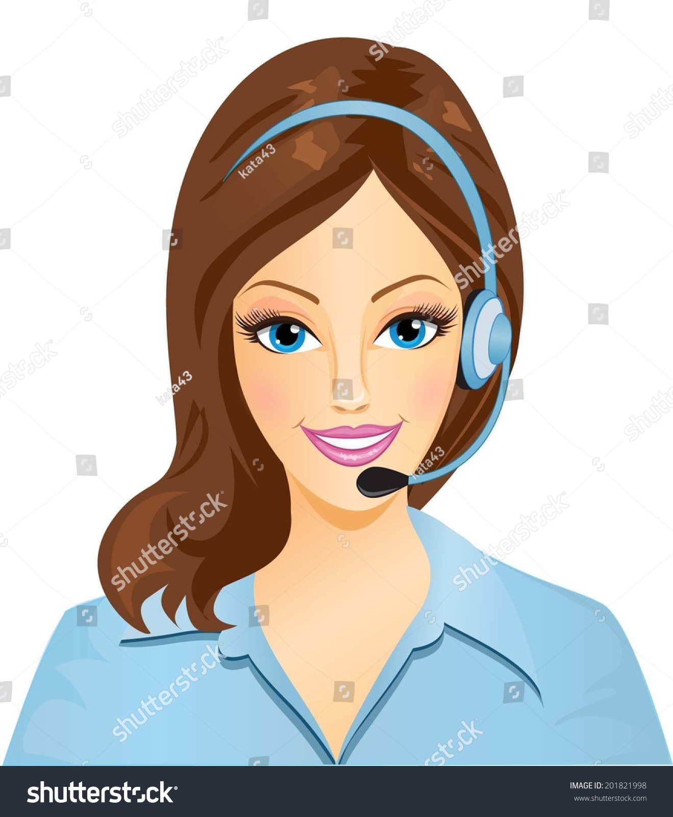 Pretty Woman Phone Operator Stock Vector 201821998 - Shutterstock